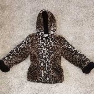 Casual Time Faux-Fur Leopard Print Coat